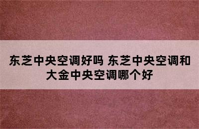 东芝中央空调好吗 东芝中央空调和大金中央空调哪个好